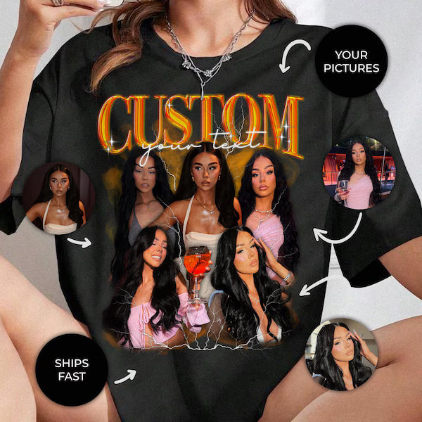Custom Girlfriend Bootleg Shirt, Boyfriend Shirt, Shirt With Girlfriend Face, Custom Photo Vintage Tshirt, Custom Image Wife, Husband Shirt